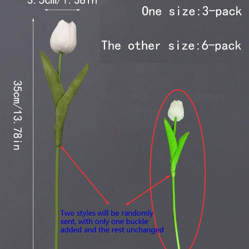 Chenxiaogang Mini Weiße Künstliche Tulpen für Hochzeit, Geburtstag und Dekoration - Bild 2