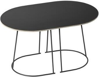 Muuto Airy Couchtisch in Schwarz mit ovaler Form und mattem Finish im skandinavischen Design - Bild 1