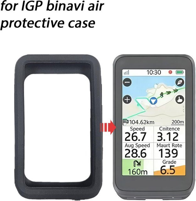Igpsport Binavi Air Silikonhülle mit Displayschutzfolie in Schwarz - Bild 1