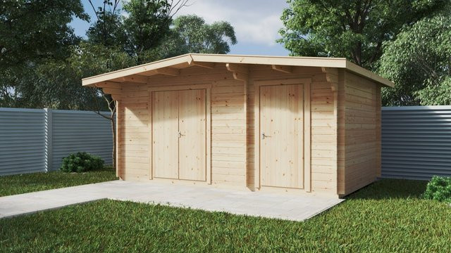 Doppel-Geräteschuppen Typ A aus Holz für deinen Garten mit den Maßen B: 5 m x T: 3 m - Bild 1