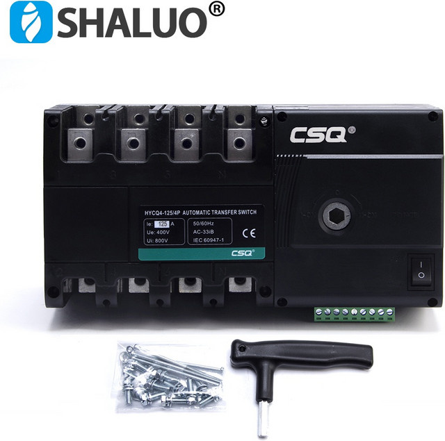 CSQ Automatischer Transferschalter HYCQ4-125 125A 4P ATS für Generatorsteuermodule, Farbe: Schwarz - Bild 1