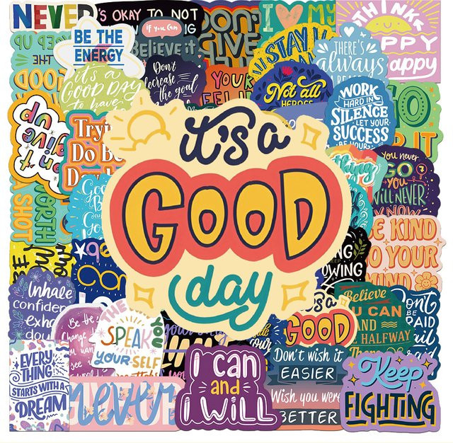 Rspctou Englische Spruch-Aufkleber, wasserfeste Graffiti-Sticker, multicolour - Bild 1