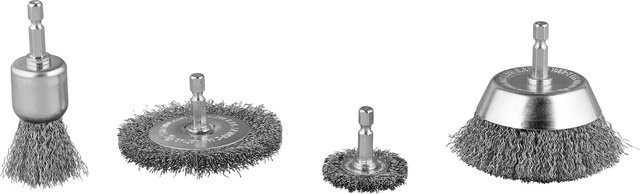 Parkside Drahtbürsten Set PDRBS 4 A1 aus Stahl für Metall und Holz, Silber - Bild 1