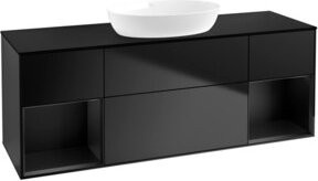 V&B Waschtischunterschrank Finion mit Wandbeleuchtung, Blau lackiert, Breite: 160 cm, Tiefe: 50,1 cm, Höhe: 50,1 cm - Bild 1
