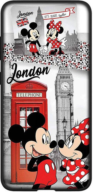 Niedliche Mickey Maus und Minnie Maus Handyhülle für Samsung Galaxy und Redmi Note Modelle in Himmelblau - Bild 1