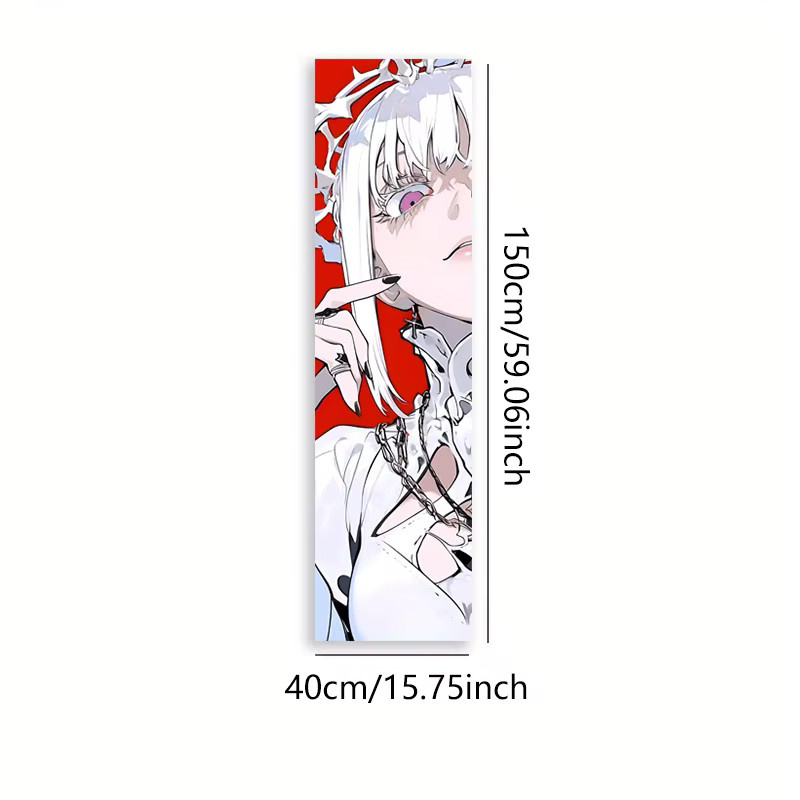 VIKAMA Gothic Anime Wandteppich in Rot-Schwarz, Horror Art Deco Wandbehang für dein Schlafzimmer, B: 150 cm, H: 40 cm - Bild 6