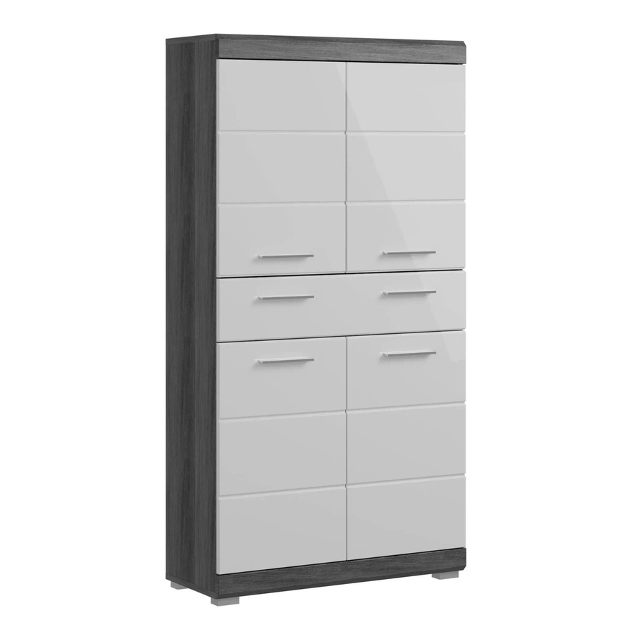 xonox.home Badmidischrank Scout in Weiß-Silber-Grau, B/T/H: 74 x 31 x 141 cm - Bild 2