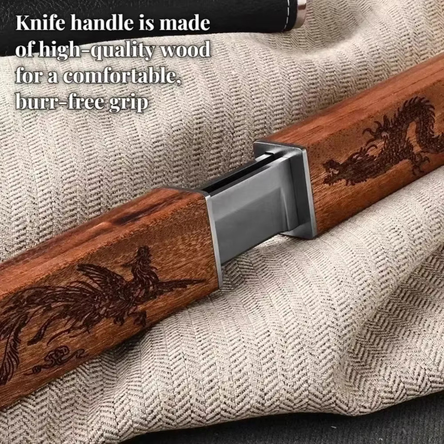 PLYS 2-in-1 Multifunktions-Taschenmesser mit zweischneidiger Klinge und Holzgriff in Braun - Bild 3