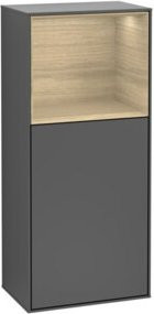 V&B Finion Seitenschrank Anthrazit mit LED-Beleuchtung und Glasfachboden, B: 41,8 cm, H: 93,6 cm - Bild 1