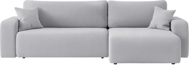 Inter Trading Ecksofa Austin in Silbergrau mit Schlaffunktion und Cord-Bezug, B/T/H: 244 x 145 x 82 cm - Bild 2