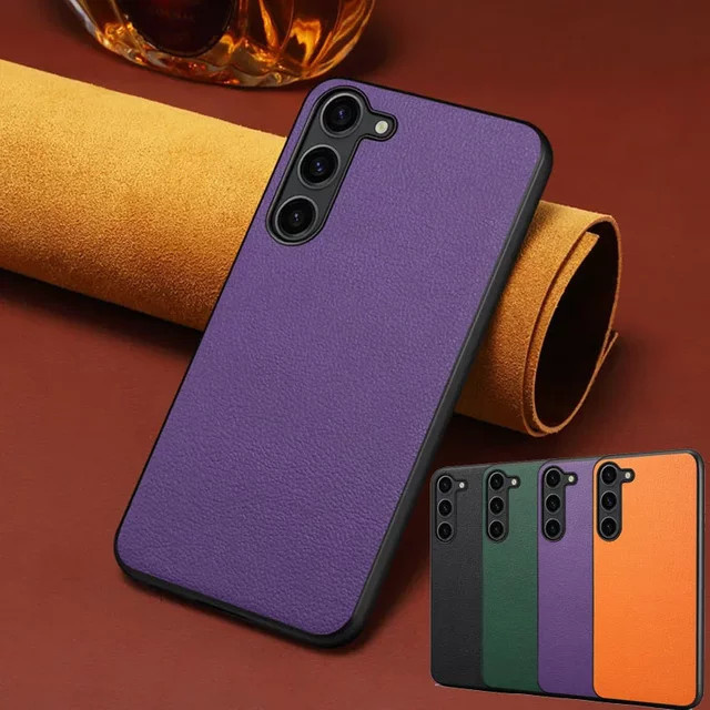 EUCAGR Luxus-Handyhülle aus PU-Leder für Samsung Galaxy S26 Ultra, S26 Plus und S26 FE in Schwarz mit weicher TPU-Rückseite - Bild 1