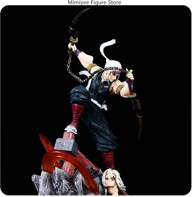 Bandai Demon Slayer Tengen Uzui Sound Hashira Anime-Figur Kampfszenen-Modell Statue, Höhe: 27 cm - Bild 1