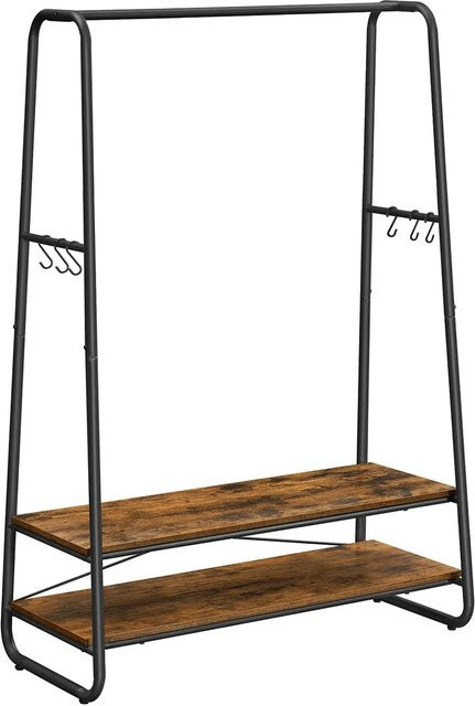 Vasagle Kleiderständer mit 2 Regalen in Braun-Schwarz, B/T/H: 45 x 45 x 160 cm - Bild 1