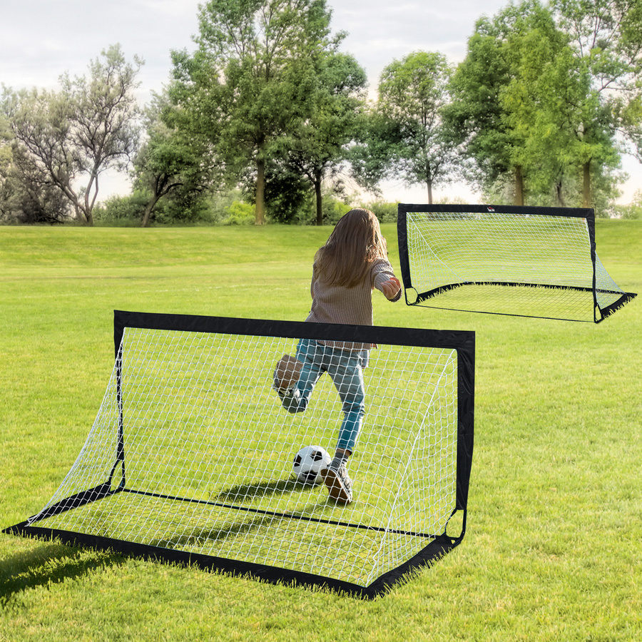 HOMCOM Fußballtore Set, 2er Set, Schwarz, Metall - Bild 2