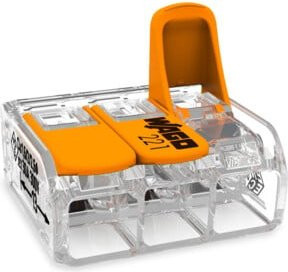 WAGO Compact-Verbindungsklemme 3-Leiter bis 6qmm 221-613 in Transparent und Orange - Bild 1