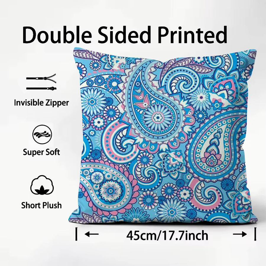 P-PaisleyS Kissenbezug mit bemaltem Design in Black2 und Multicolor für dein Wohnzimmer oder Schlafzimmer - Bild 2