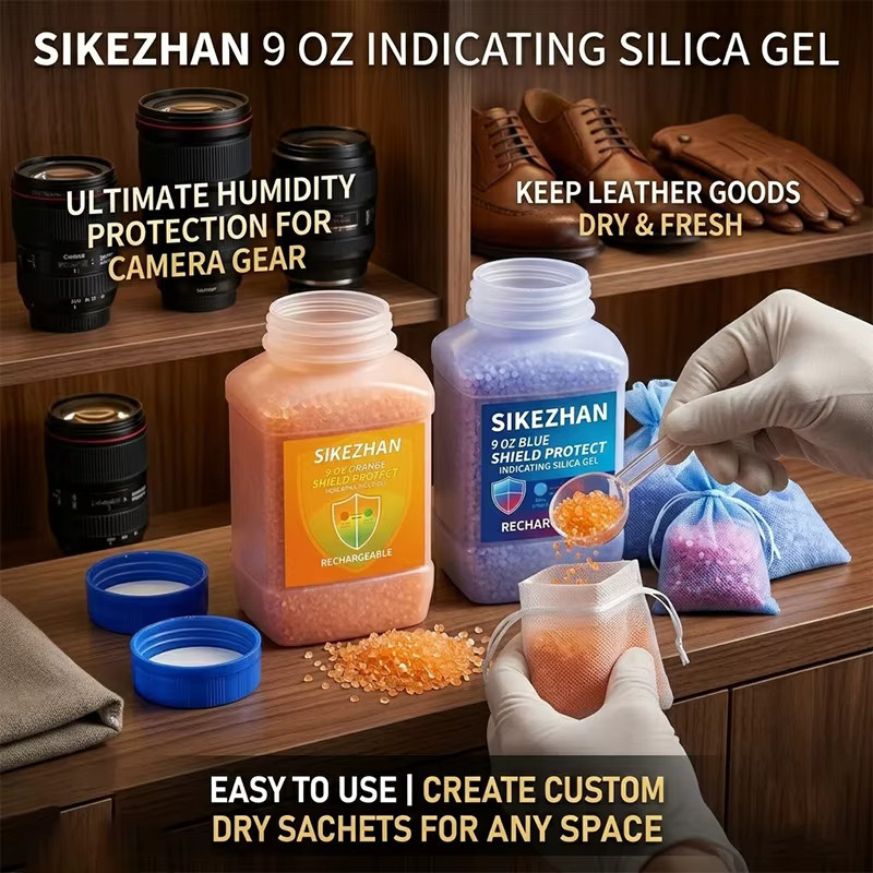SIKEZHAN Shield Wiederverwendbares Silikagel-Trockenmittel mit Feuchtigkeitsanzeige, Orange, 18oz - Bild 2