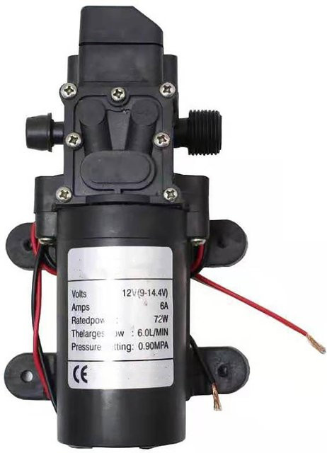 TOMTOP JMS Hochdruck-Membranpumpe in Schwarz mit 6 Liter Durchflussrate, selbstansaugende elektrische Pumpe für die Autowäsche - Bild 1