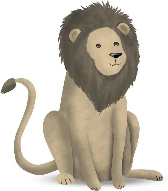 Komar Wandbild Cute Lion Poster aus Qualitätsvlies, Breite: 40 cm, Höhe: 50 cm - Bild 1