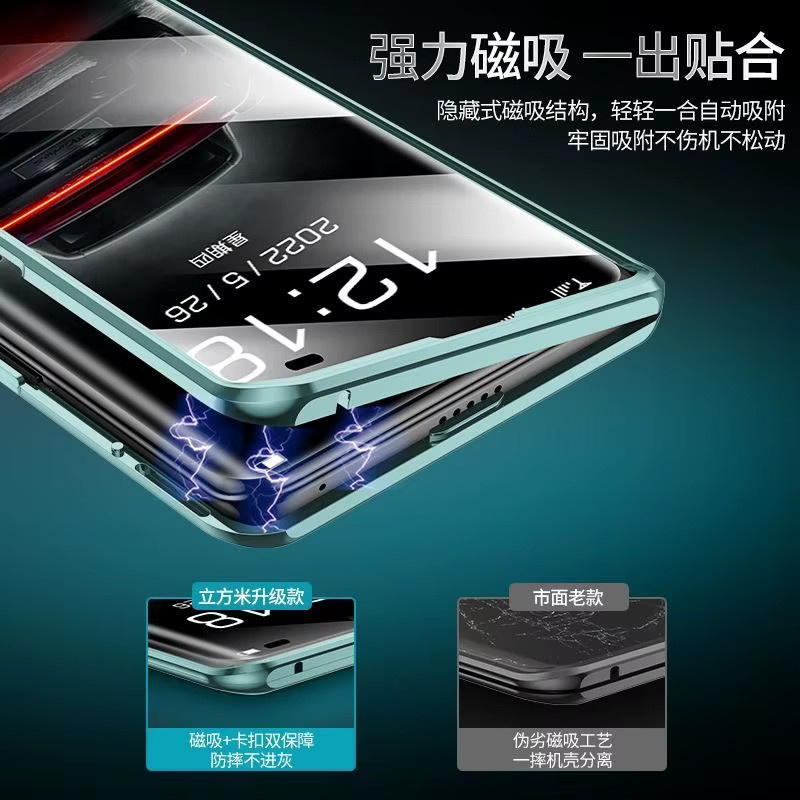 Honor Magic 6 Pro 5G Lederhülle mit gehärtetem Glas für 360 Grad Rundumschutz in Schwarz - Bild 3