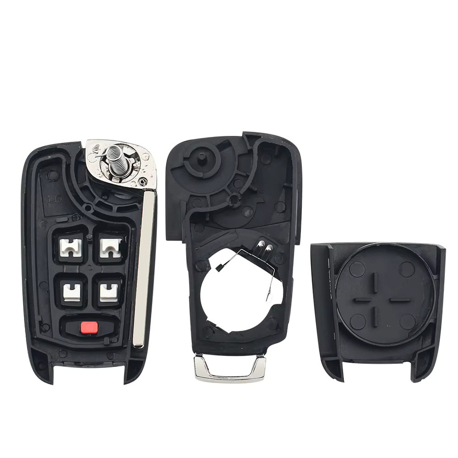 KEYYOU Ersatz-Flip-Schlüsselgehäuse mit Z-Nut für Opel Astra J Corsa E Insignia, 2 Tasten, Schwarz - Bild 4