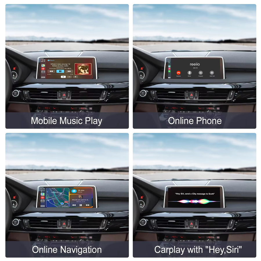 REEIIO Drahtlose CarPlay und Android Auto Decoder Box für BMW NBT CIC Serien, Schwarz - Bild 5