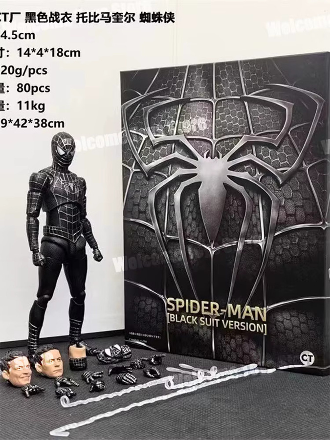 CT Toys Spiderman Symbiote Figur, Schwarzer Anzug Version, Actionfigur - Bild 4
