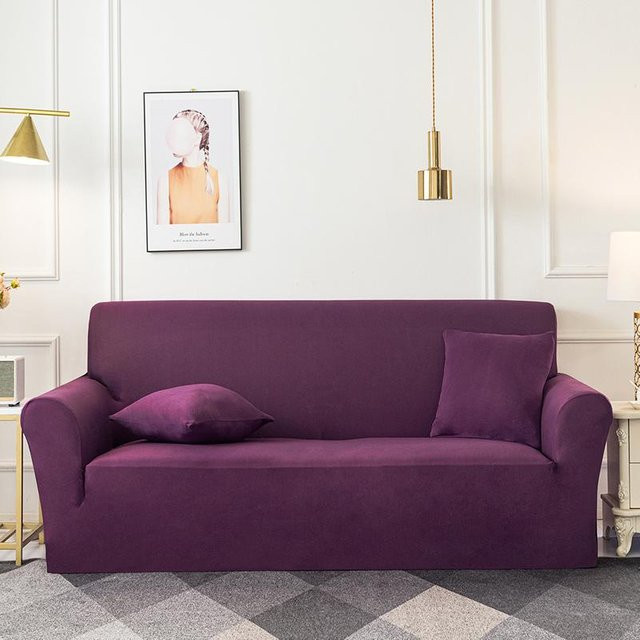 Elastischer Stretch Sofabezug von Yiran bag in Lila für 1- bis 4-Sitzer und Ecksofas, Breite: 235-300 cm - Bild 1