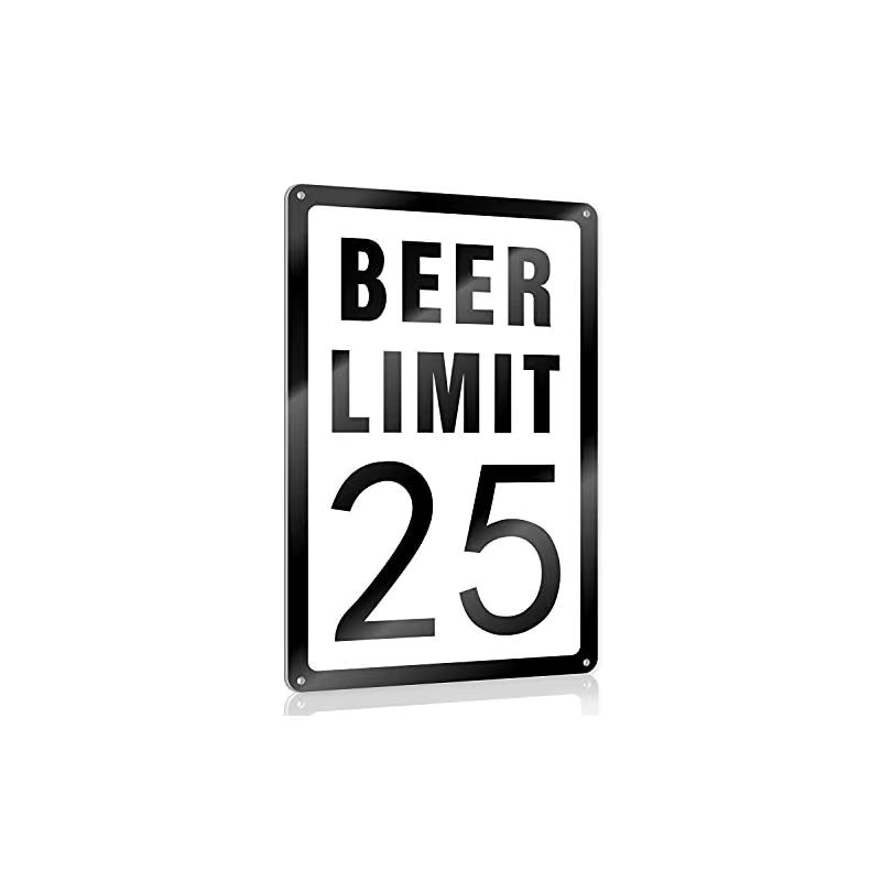 CakJuice Beer Limit 25 Wandschild aus Metall in Weiß zur Dekoration - Bild 2