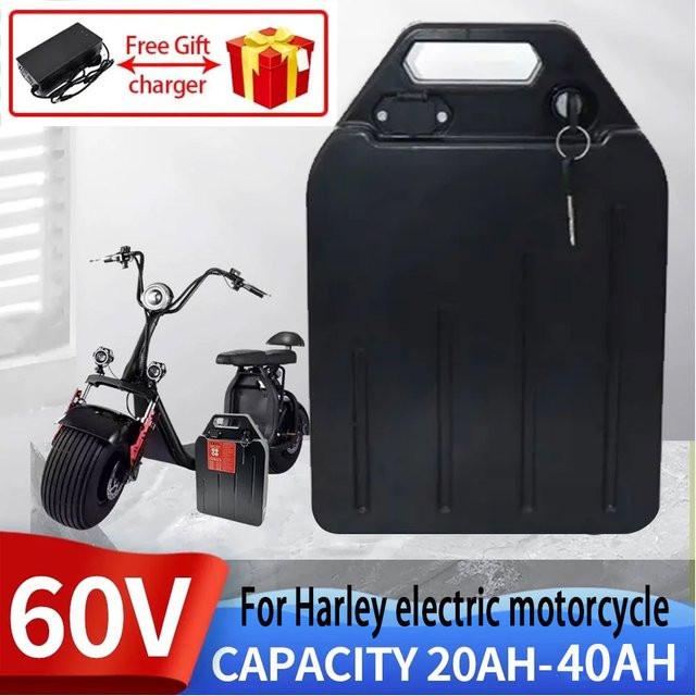 Harley Citycoco Lithium-Ionen-Batterie 60V für Elektroroller in Schwarz - Bild 1