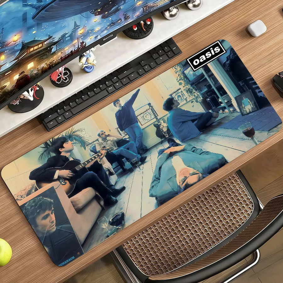 Band O-Oasis Mauspad für Computer und Laptop, rutschfeste Schreibtischunterlage aus Gummi, Multicolour - Bild 3