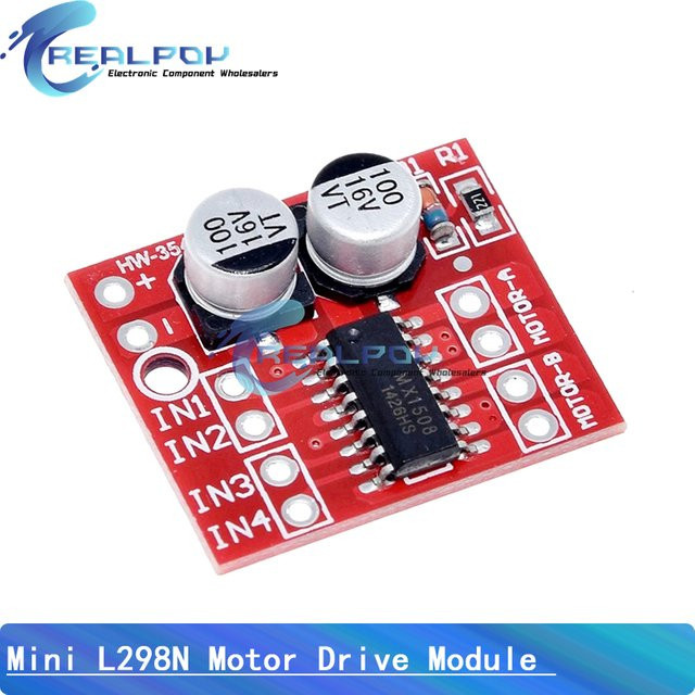 REALPOY Mx1508 Gleichstrom-Motor-Treiber Modul, Dual-H-Bridge PWM-Drehzahlregelung, 2V-10V, 1,5 A, Farbe: Rot - Bild 1