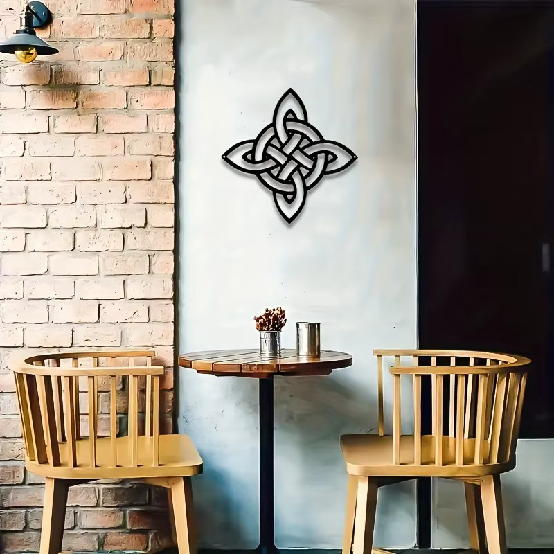 DDPNKL Keltische Hexenknoten Wandkunst aus Metall in Schwarz im Vintage-Stil - Bild 2
