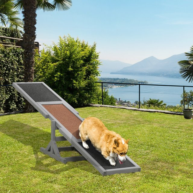 PawHut Hundewippe aus Tannenholz für Agility und Hundetraining, Gelb, B/T/H: 180 x 30 x 30 cm - Bild 1
