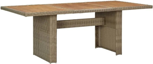 Furnicato Garten-Esstisch aus Poly-Rattan und Akazien-Massivholz in Braun B: 200 cm, T: 100 cm, H: 74 cm - Bild 1