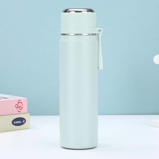 Yiran Furniture Thermoskanne aus Edelstahl mit Henkel, Wasserbecher für Studenten, 450 ml - Bild 1