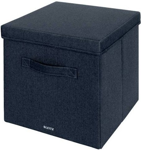 Leitz Stoff-Aufbewahrungsbox mit Deckel Fabric in Grau und Blau, faltbar, B/T/H: 33,0 x 32,5 x 38,0 cm - Bild 1