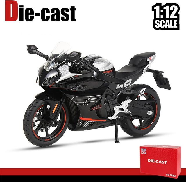 Cfmoto 450Sr Rennmotorrad Modell, 1:12, Metall, Schwarz - Bild 1