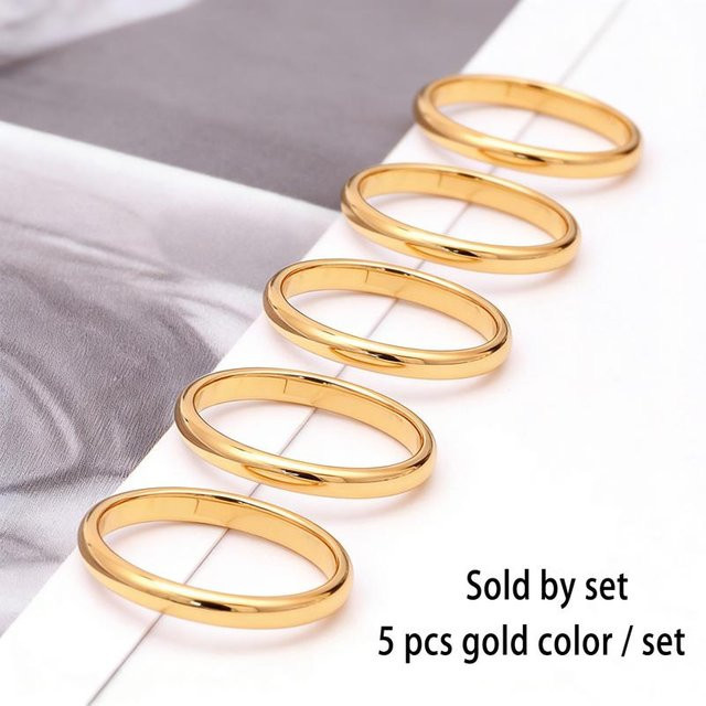 Ring Edelstahl, Roségold, Schwarz, Damen Herren, Größe 7 - Bild 1