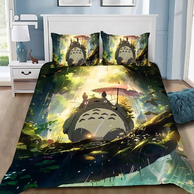 Lodestar Anime Bettwäscheset T-TotoroS mit Bettbezug und Kissenbezug, Mehrfarbig, B: 203 cm, T: 228 cm - Bild 1