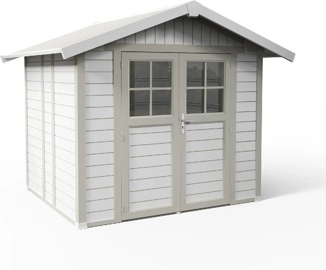 Grosfillex Gartenhaus Deco Gerätehaus aus Kunststoff in Weiß mit 4,9 m2 Stellfläche - Bild 1