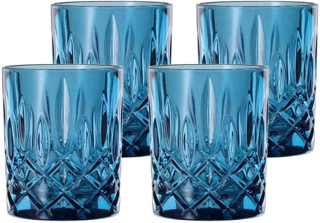 Nachtmann Whiskybecher Noblesse Vintage Tumbler aus Glas, Blau, 4er Set, 295 ml pro Stück - Bild 1