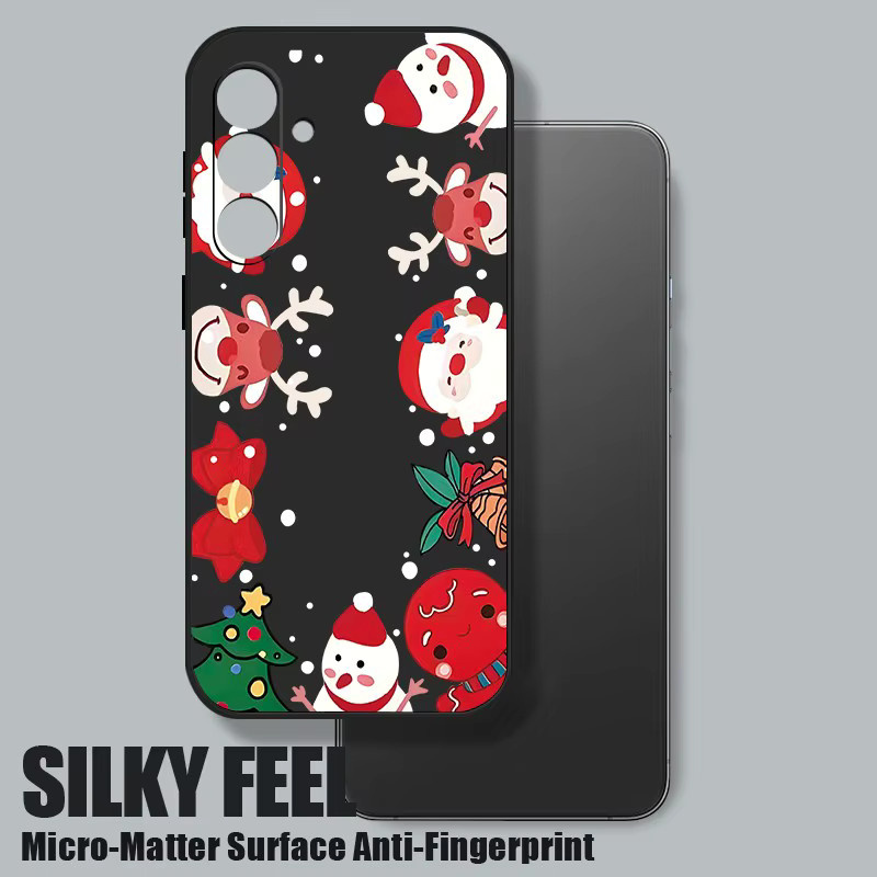 MOESOE Handyhülle mit Schneemann und Elch Design für Samsung Galaxy S25 S24 S23 Ultra S24 FE A56 A16 A36 A55 A54 A53 A15 A14 in Schwarz - Bild 4
