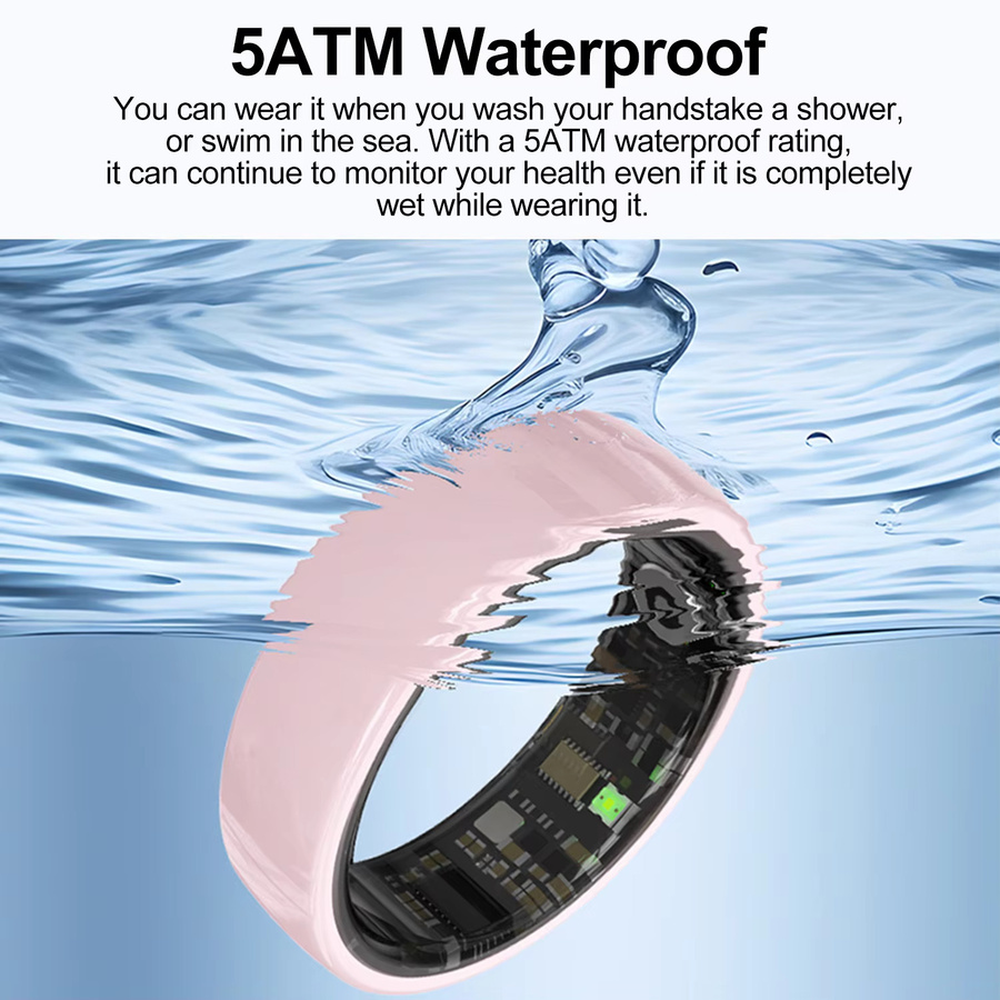 MISIRUN R12 Smart Ring für Männer und Frauen in Schwarz mit Schlaf-Tracking, Gestensteuerung, Multi-Sport-Modus und 5ATM Wasserdichtigkeit inklusive Ladecase - Bild 4