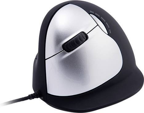 R-Go Tools HE Ergonomische Optische Maus USB Schwarz/Silber mit 5 Tasten und bis zu 1500 dpi - Bild 1