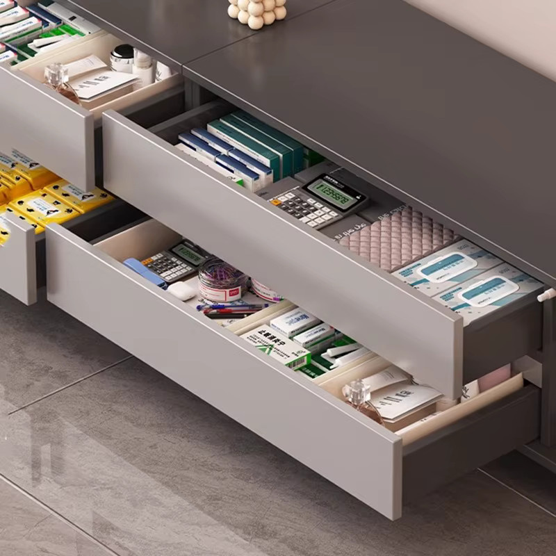 ZUIYU TV-Schrank in Grau mit integrierter Beleuchtung und Schubladen im modernen Design, B/T/H: 120 x 30 x 29 cm - Bild 2