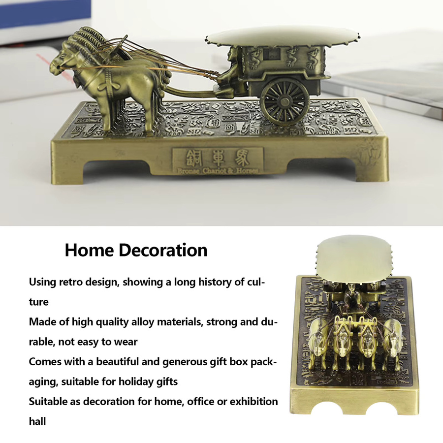 Qiilu Pferd Skulptur im Vintage-Stil aus Terrakotta und Kupfer-Legierung als Deko-Ornament für dein Zuhause - Bild 1