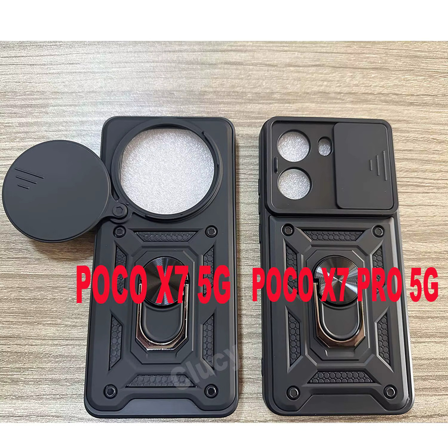 Xiaomi Schutzhülle für Mi Poco X7 Pro 5G und Mi Poco X7 5G mit Kameraobjektiv-Schutz in Schwarz und Rot - Bild 2