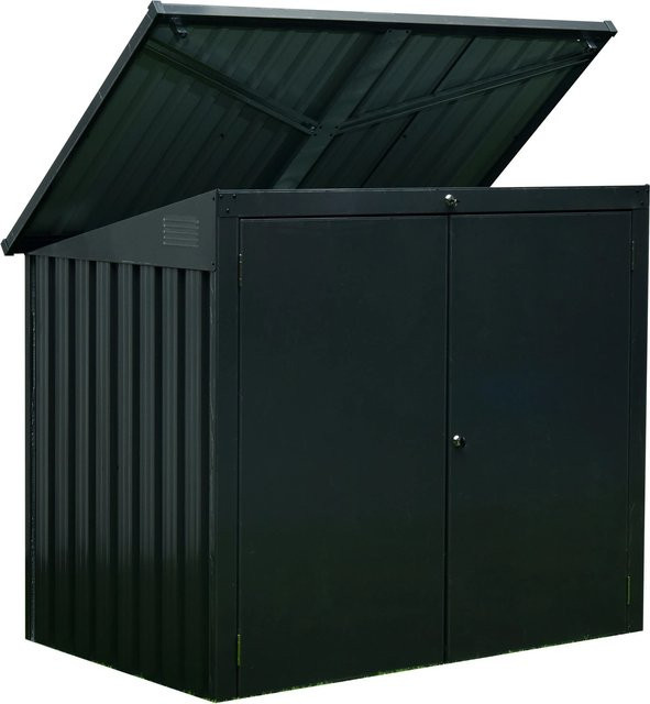 Floraworld Mülleimer-Garage aus lackiertem Stahlblech in Anthrazit, H: 158 cm, B: 101 cm, T: 113 cm - Bild 1