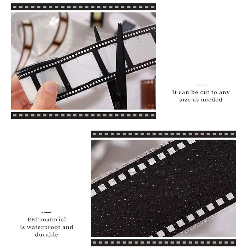 10-Rollen-Set Washi Tape im Retro-Film-Design aus PET für DIY-Scrapbooking und Kartenherstellung, Mehrfarbig - Bild 5